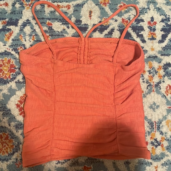 NWOT Anthropologie Pilcro Orange Ruched Ribbed Tank - Picture 5 of 5